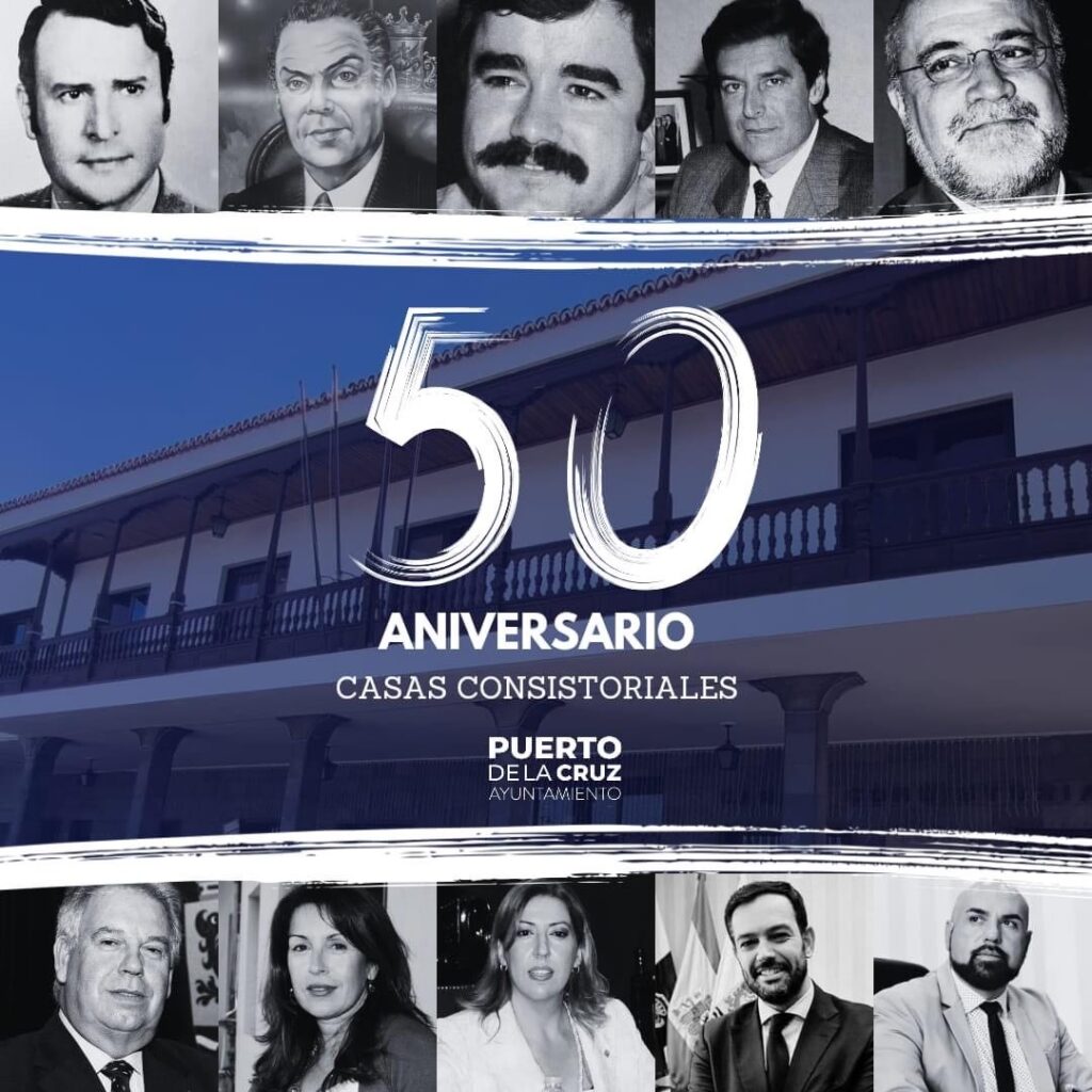 Image marking fifty years of the Puerto de la Cruz Town Hall building