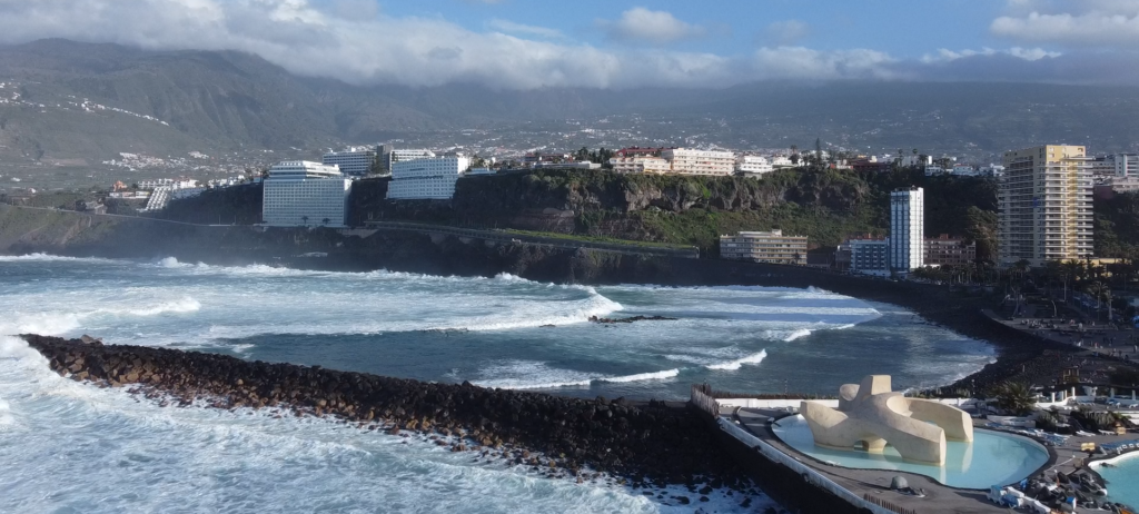 Huge Waves pound Puerto de la Cruz