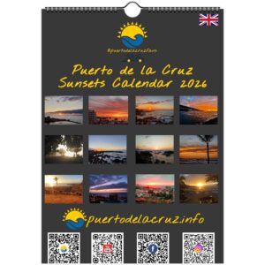 Puerto de la Cruz Sunsets Wall calendar 2026 English