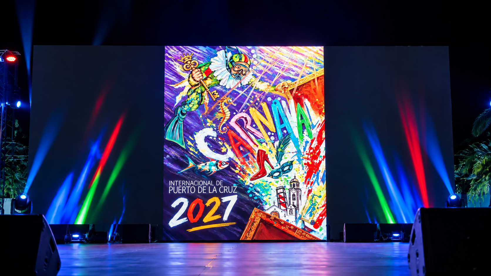 Puerto de la Cruz Carnival 2027 poster by Juliana Serrano
