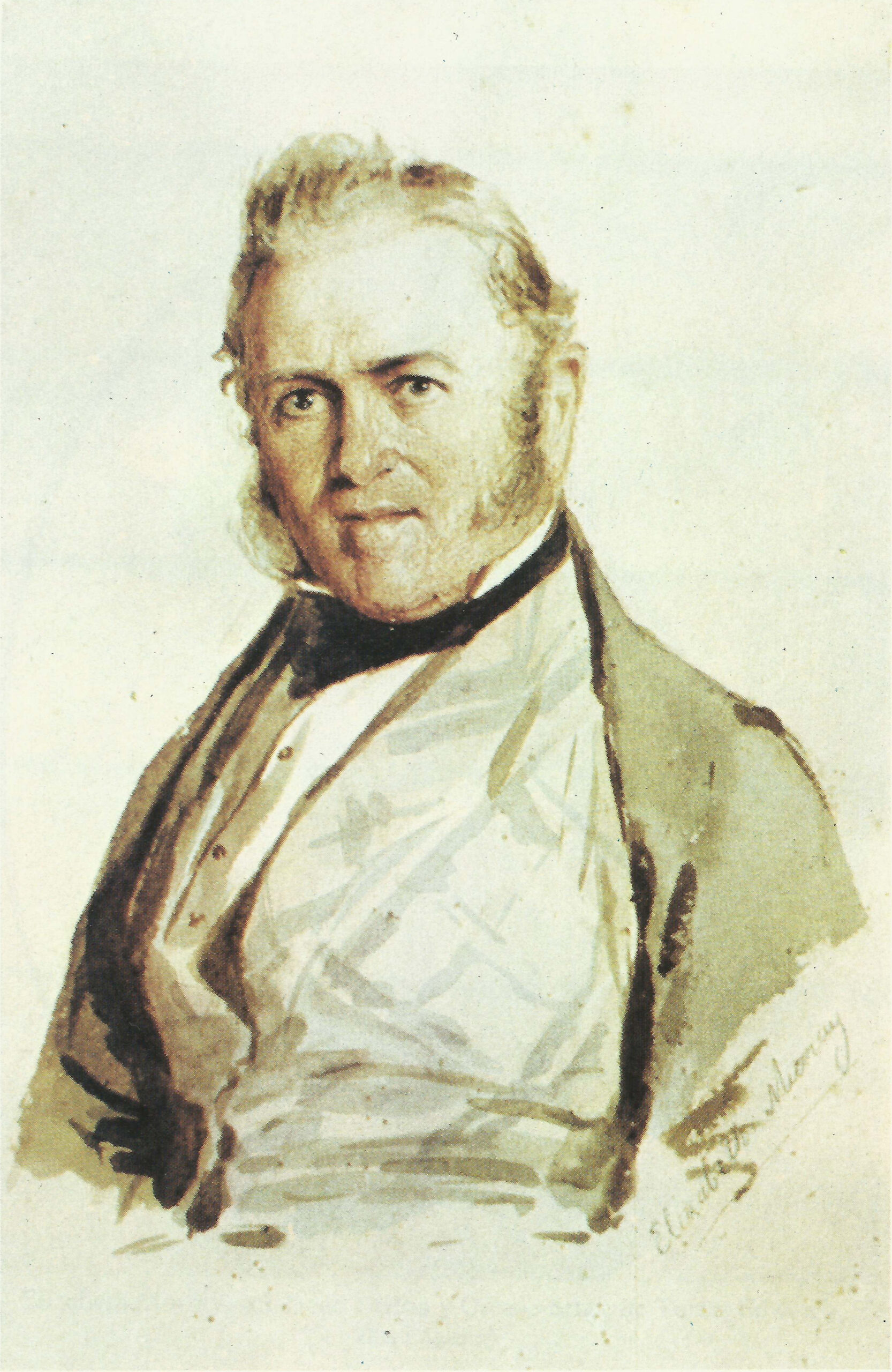 Watercolour portrait of Alfred Diston painted by Elizabeth Heaphy Murray in 1854
