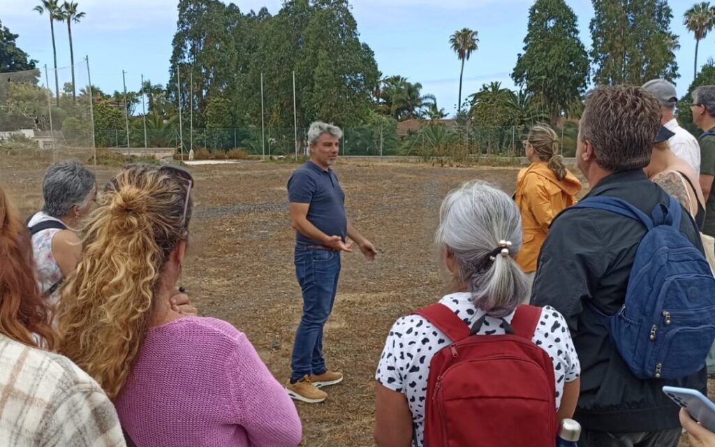 Group visiting open ground at Los Cachazos, pictured in the May 2023 ecopark announcement