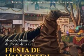Official Escuela de Magia Halloween poster for Mercado Municipal Puerto de la Cruz, 30 October, 16:00–22:00