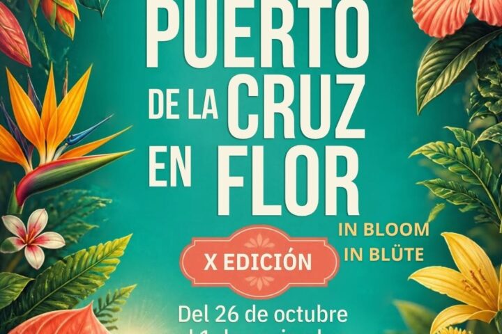 Official poster for the tenth Puerto de la Cruz en Flor festival, 26 October to 1 November 2026