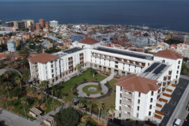 Gran Hotel Taoro above Puerto de la Cruz, with the town and Atlantic Ocean beyond